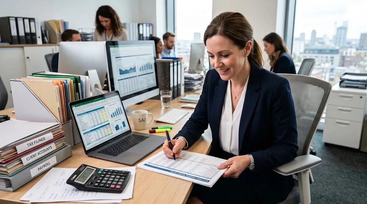 Calculatrice et fiche de simulation de crédit sur un bureau pour évaluer l'impact du ballon